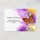 (昆虫)オオカバマダラ、モナーク蝶の背景(紫) エンクロージャーカード (正面)