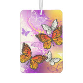 （昆虫）オオカバマダラ、モナーク蝶の背景（紫） カーエアーフレッシュナー (裏面)