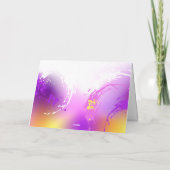 (昆虫)オオカバマダラ、モナーク蝶の背景(紫) カード (裏面)