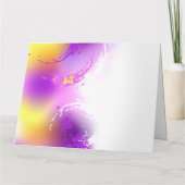 (昆虫)オオカバマダラ、モナーク蝶の背景(紫) カード (裏面)