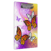 （昆虫）オオカバマダラ、モナーク蝶の背景（紫） クリップボード (右)