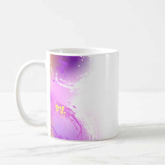 (昆虫)オオカバマダラ、モナーク蝶の背景(紫) コーヒーマグカップ (左)