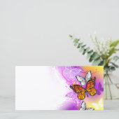 (昆虫)オオカバマダラ、モナーク蝶の背景(紫) サンキューカード (スタンド正面)