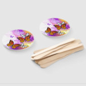 （昆虫）オオカバマダラ、モナーク蝶の背景（紫） ハンドファン (組立なし)