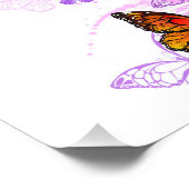 （昆虫）オオカバマダラ、モナーク蝶の背景（紫） フォトプリント            (角)