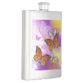 （昆虫）オオカバマダラ、モナーク蝶の背景（紫） フラスク (右)