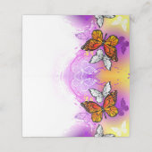 （昆虫）オオカバマダラ、モナーク蝶の背景（紫） プレイスカード (外部開封)