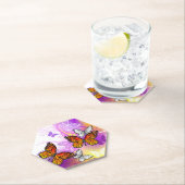 （昆虫）オオカバマダラ、モナーク蝶の背景（紫） ペーパーコースター (インサイチュ)