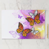 （昆虫）オオカバマダラ、モナーク蝶の背景（紫） ペーパーパッド (インサイチュ)