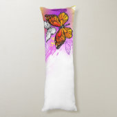 （昆虫）オオカバマダラ、モナーク蝶の背景（紫） ボディピロー (裏面 (縦))