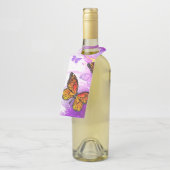 （昆虫）オオカバマダラ、モナーク蝶の背景（紫） ボトルネックタグ (アングル)