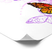 （昆虫）オオカバマダラ、モナーク蝶の背景（紫） ポスター (角)