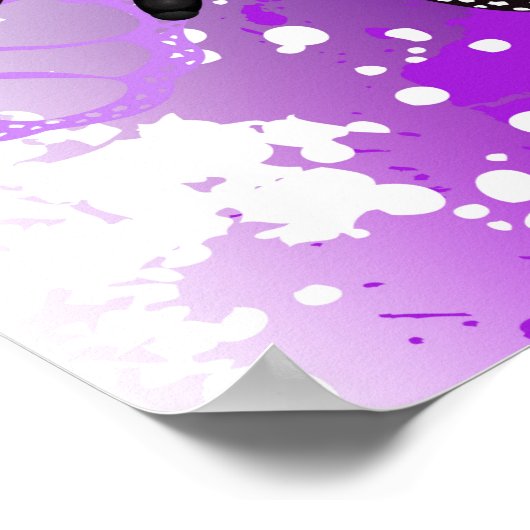 (昆虫)オオカバマダラ、モナーク蝶の背景(紫) ポスター (角)