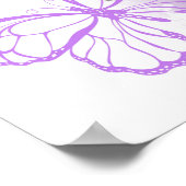 (昆虫)オオカバマダラ、モナーク蝶の背景(紫) ポスター (角)