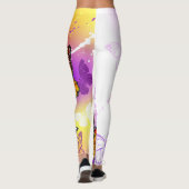 （昆虫）オオカバマダラ、モナーク蝶の背景（紫） レギンス (裏面)