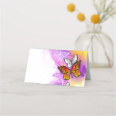 （昆虫）オオカバマダラ、モナーク蝶の背景（紫） 予約カード (裏面)