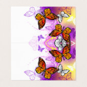 (昆虫)オオカバマダラ、モナーク蝶の背景(紫) 名刺 (外部フラット)