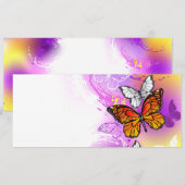 （昆虫）オオカバマダラ、モナーク蝶の背景（紫） 案内状 (正面/裏面)