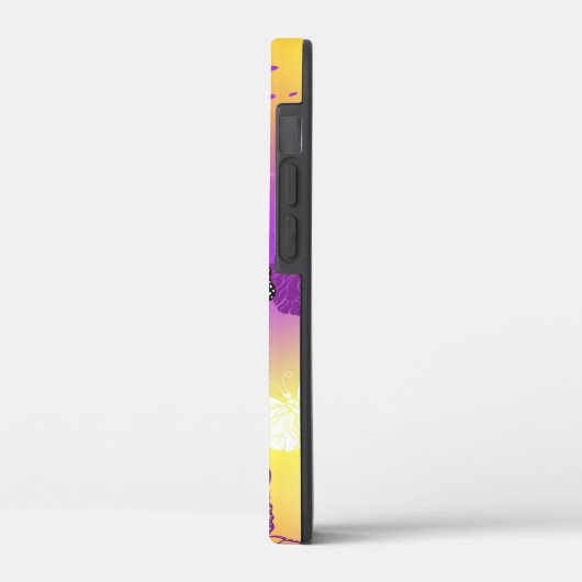 (昆虫)オオカバマダラ、モナーク蝶の背景(紫) Case-Mate iPhoneケース (裏面 / 左)