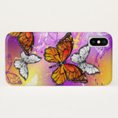 （昆虫）オオカバマダラ、モナーク蝶の背景（紫） Case-Mate iPhoneケース