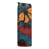 （昆虫）オオカバマダラ、モナーク蝶の赤い円錐花序 タンブラー (回転右)