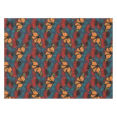 （昆虫）オオカバマダラ、モナーク蝶の赤い円錐花序 テーブルクロス (正面(横))