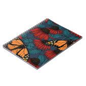 (昆虫)オオカバマダラ、モナーク蝶の赤い円錐花序 ノートブック (左側)