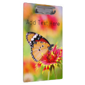 （昆虫）オオカバマダラ、モナーク蝶の赤と黄色の花 クリップボード (右)