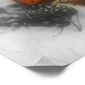 （昆虫）オオカバマダラ、モナーク蝶の部分色自然 ポスター (角)