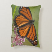 (昆虫)オオカバマダラ、モナーク蝶の雄オンスワンプミルクウィード アクセントクッション (裏面(縦))