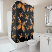 (昆虫)オオカバマダラ、モナーク蝶の黒シャワーカーテン シャワーカーテン (インサイチュ)