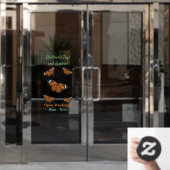 （昆虫）オオカバマダラ、モナーク蝶イラストレーション ウィンドウサイン (オフィスドア)