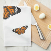 (昆虫)オオカバマダラ、モナーク蝶イラストレーション キッチンタオル (四つ折り)