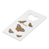 （昆虫）オオカバマダラ、モナーク蝶イラストレーション クレジットカード栓抜き (正面アングル)