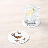 （昆虫）オオカバマダラ、モナーク蝶イラストレーション ラウンドペーパーコースター (インサイチュ)