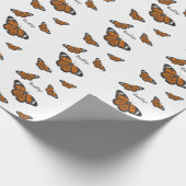 （昆虫）オオカバマダラ、モナーク蝶イラストレーション ラッピングペーパー (角)