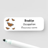 (昆虫)オオカバマダラ、モナーク蝶イラストレーション 名札 (インサイチュ)