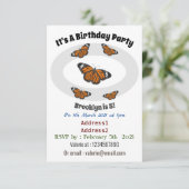 (昆虫)オオカバマダラ、モナーク蝶イラストレーション 招待状 (スタンド正面)