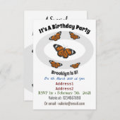 (昆虫)オオカバマダラ、モナーク蝶イラストレーション 招待状 (正面/裏面)