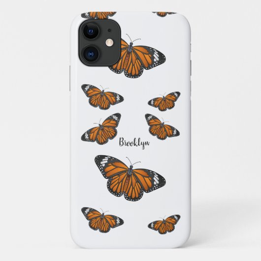 (昆虫)オオカバマダラ、モナーク蝶イラストレーション Case-Mate iPhoneケース (裏面)