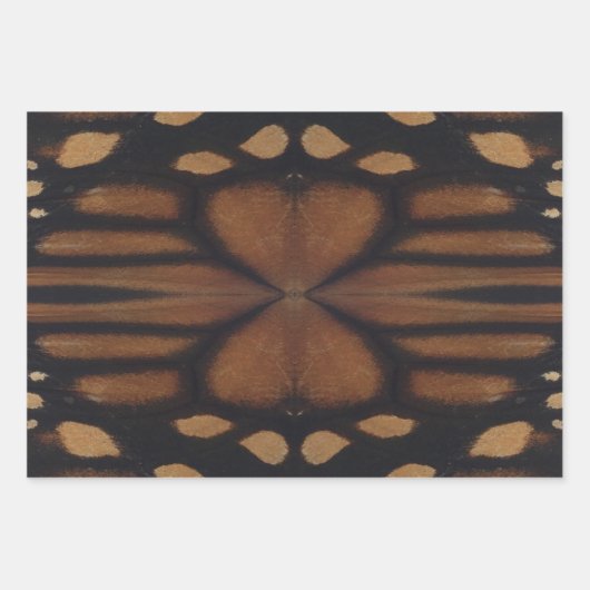 (昆虫)オオカバマダラ、モナーク蝶ウィングアップクローズパターン ラッピングペーパーシート (正面2)