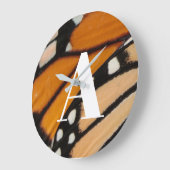 (昆虫)オオカバマダラ、モナーク蝶ウイングパターンオレンジと黒 ラージ壁時計 (傾斜)