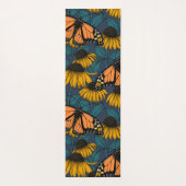 （昆虫）オオカバマダラ、モナーク蝶オンイエローコンフェロー ヨガマット (裏面)