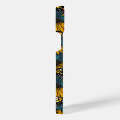 （昆虫）オオカバマダラ、モナーク蝶オンイエローコンフェロー iPhoneケース (右側面)