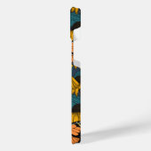 （昆虫）オオカバマダラ、モナーク蝶オンイエローコンフェロー iPhoneケース (左側面)