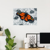 （昆虫）オオカバマダラ、モナーク蝶オンコンフォール ポスター (ホームオフィス)