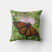 （昆虫）オオカバマダラ、モナーク蝶オンピンクチスルピロー クッション (裏面)