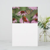 （昆虫）オオカバマダラ、モナーク蝶オンフラワー 便箋 (スタンド正面)