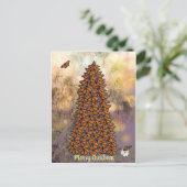 （昆虫）オオカバマダラ、モナーク蝶クリスマスツリー シーズンポストカード (スタンド正面)