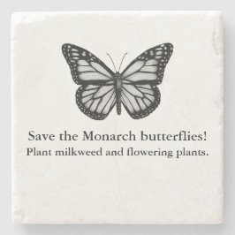 （昆虫）オオカバマダラ、モナーク蝶コースター ストーンコースター